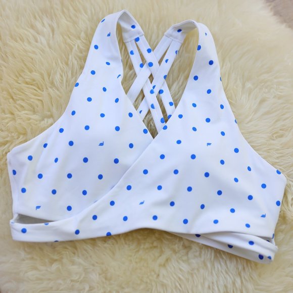 Fabletics Other - Fabletics White Poka Dot Sports Bra LIKE NEW M